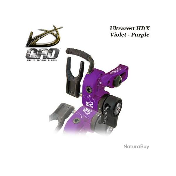 QAD Ultrarest HDX Repose-flches  effacement pour la chasse et le tir 3D Gaucher Purple