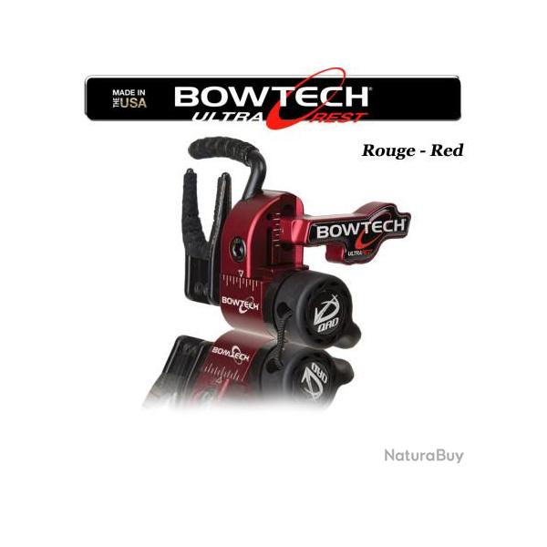 QAD BOWTECH Ultrarest HDX Repose-flches  effacement pour la chasse et le tir 3D Gaucher Red