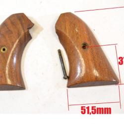 Paire de plaquettes de revolver bois à identifier, style US américain