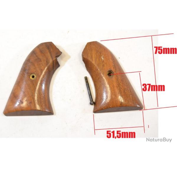 Paire de plaquettes de revolver bois  identifier, style US amricain