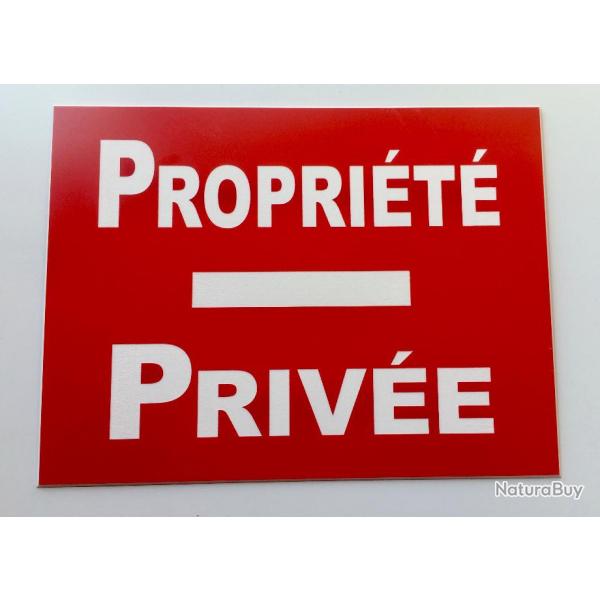 Panneau "PROPRIETE PRIVEE" format 200 x 300 mm fond ROUGE