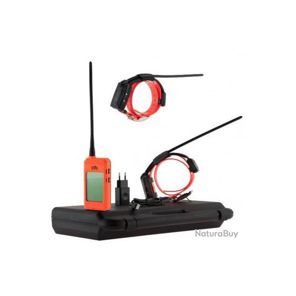 Collier GPS pour chien sans abonnement DOGTRACE X20 orange fluo Ensemble Collier + Commande GPS X20 