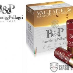 Boite de 25 Cartouches B&P Valle Steel Magnum Hv 36Gr Cal 12/76 Pb N 2/0