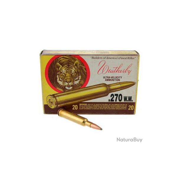 Balle en 270 Weatherby Magnum  marque Weatherby 270 WM