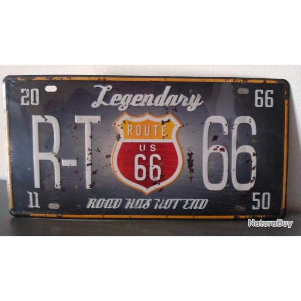 Rare plaque tle LEGENDARY ROUTE 66 US style EMAIL 15X30 VINTAGE HARLEY MOTO INDIAN BIKER