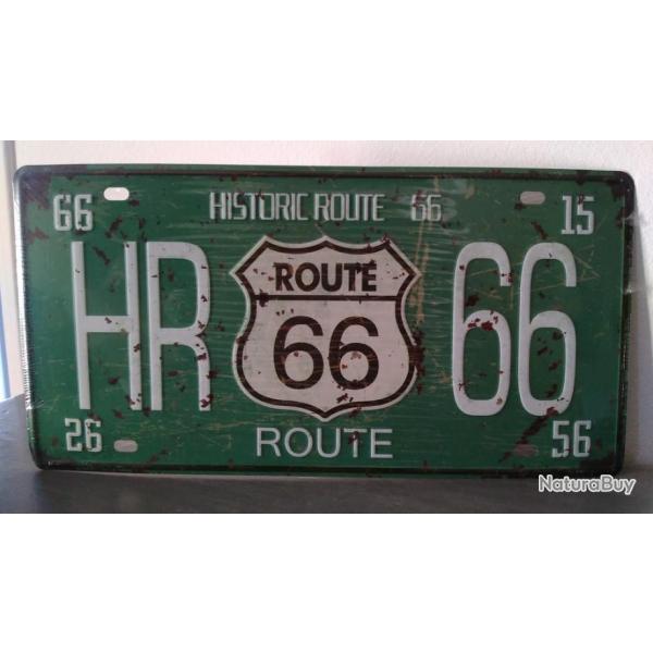 Rare plaque tle HISTORIC ROUTE 66 US style EMAIL 15X30 VINTAGE HARLEY MOTO INDIAN BIKER