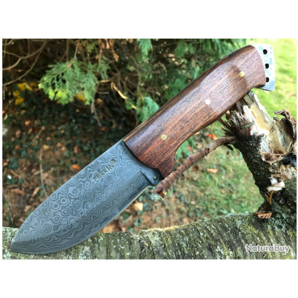 Couteau de chasse en acier damas fait main