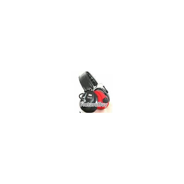 CASQUE ELECTRONIQUE PELTOR SPORT TAC NOIR ROUGE (NEUF) GELS OFFERTS