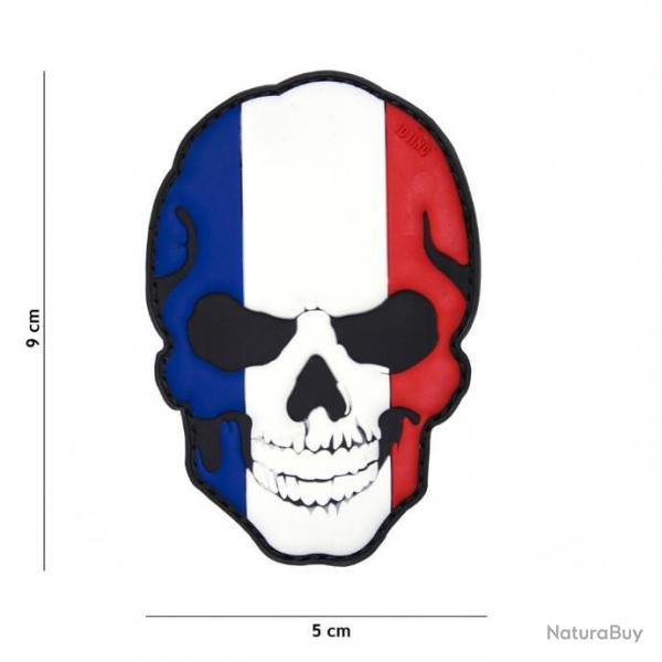 PATCH ECUSSON  EN  3D    -   PVC   -   SKULL FRANCE -  VELCRO  -