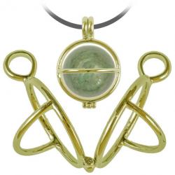 Pendentif cage en métal doré pour sphère en pierre de 2 cm