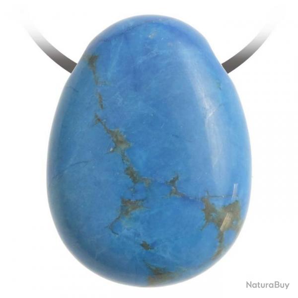 Pendentif goutte pierre perce en howlite teinte bleu