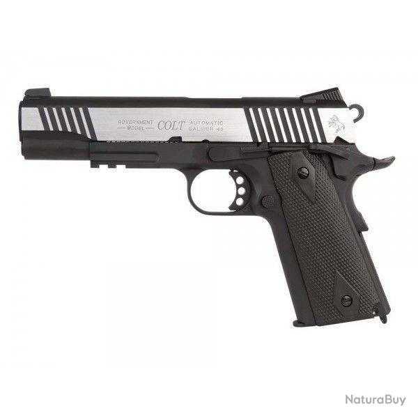 Pistolet COLT 1911 RAIL GUN CO2 BLACK SILVER - CYBERGUN
