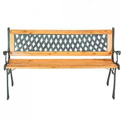 Banc de jardin meuble bois massif métal et plastique 128 cm 2208035