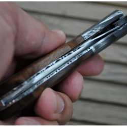 Couteau de poche fait main en damas - Travail d'artisan (3)