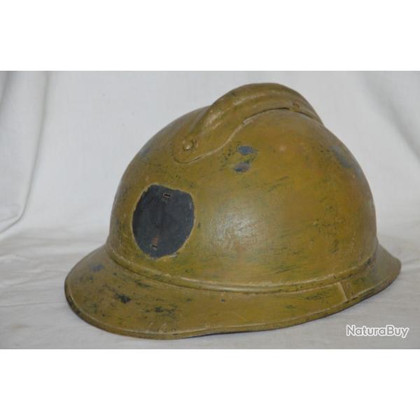 CASQUE ADRIAN 1915 COULEUR MOUTARDE-ARMEE D'AFRIQUE ZOUAVE-TIRAILLEUR-SPAHIS-LEGION ETRANGERE