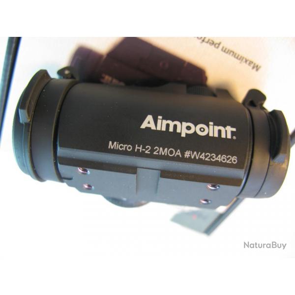 Aimpoint Micro H2 2 Mao avec montage Aimpoint Micro LRP pour rail Weaver/Picatinny, amovibles