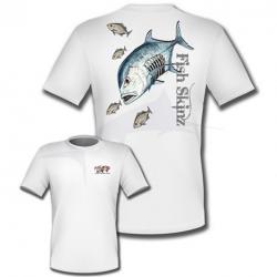 T Shirt Fish Skinz Performance Jacked Ulua Blanc