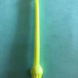 1 dégorgeoir 14 cm plastique jaune fluo pêche truite