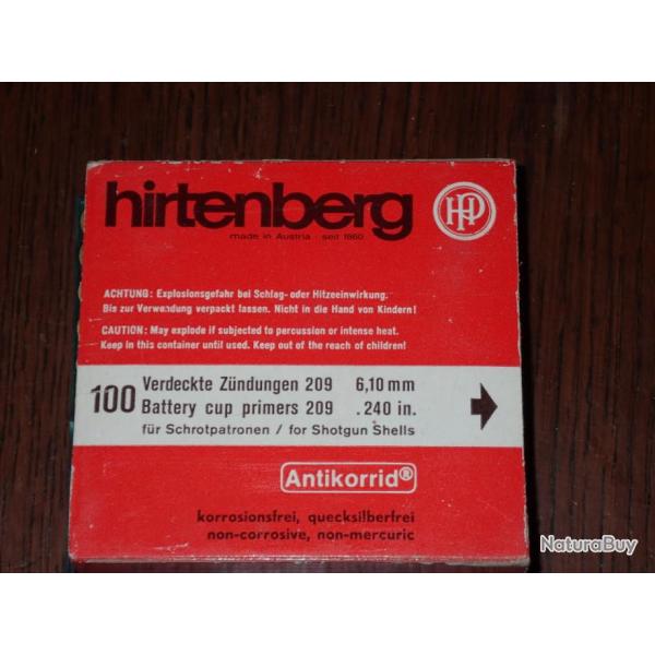 Boite de 100 amorces Hirtenberg Shotshell - N209 - 6,1mm