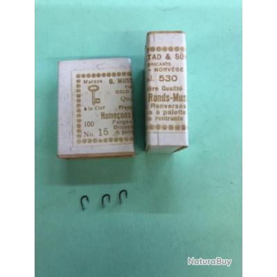 20 Hameçon n 15 palette ref 530 forgé bronzé renversé pointe rentrante simple peche truite mustad