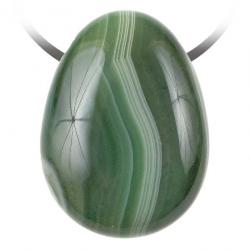 Pendentif goutte pierre percée en agate colorée vert