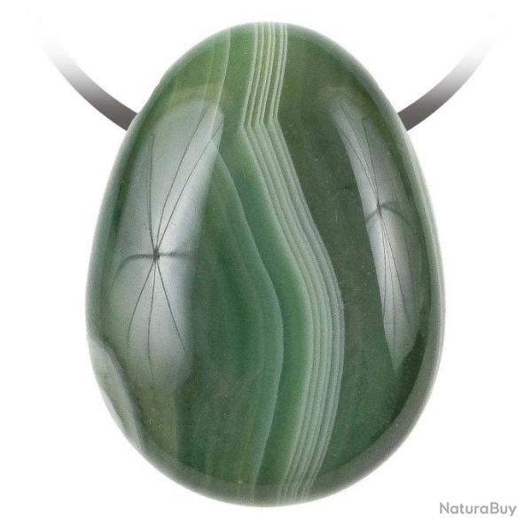 Pendentif goutte pierre perce en agate colore vert