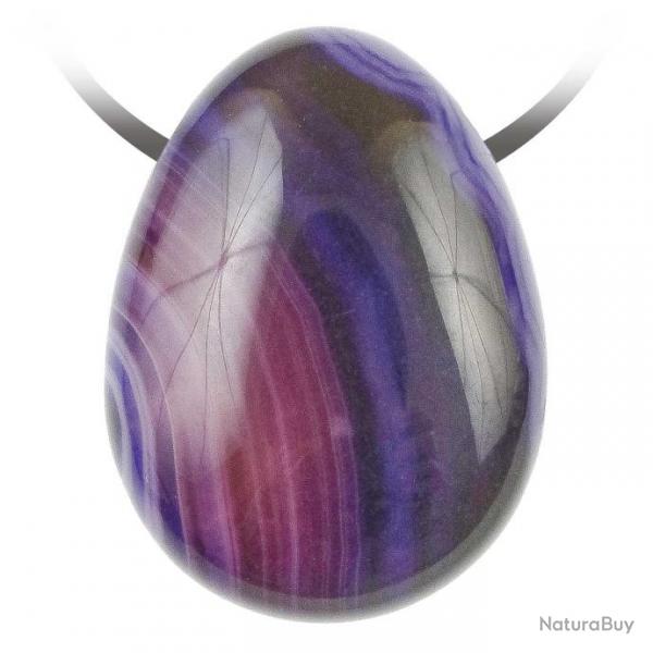 Pendentif goutte pierre perce en agate colore violet