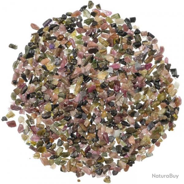 Mini pierres roules tourmaline multicolore - 3  8 mm - 50 grammes