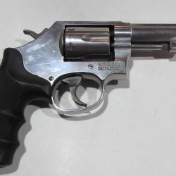 Revolver Smith & Wesson , canon 4 pouces, cal 38 special, Inox, bon état