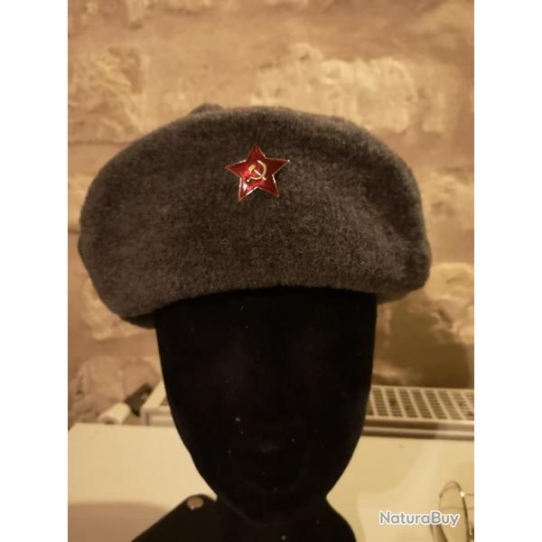 chapka arme russe avec insigne toile rouge