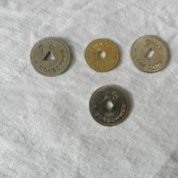 Lot de 4 jetons monnaie de collection différents "à consommer"
