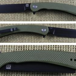Couteau Artisan Cutlery Orthodox Lame Acier AR-RPM9 Manche G10 Vert IKBS ATZ1817PSBGNF
