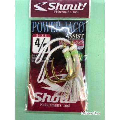 Assist Jaco Hook Glow JH-03 Taille M Shout Pêche Hameçons Metal Jig 3 Pièces