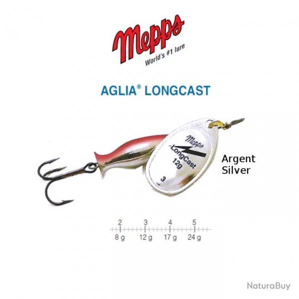 AGLIA LONGCAST MEPPS Argent 4 / 17 g