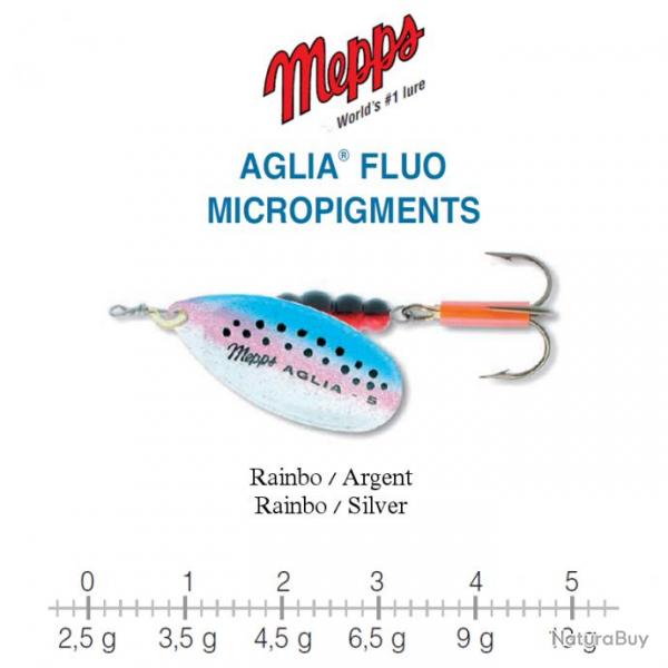 AGLIA FLUO MICROPIGMENTS MEPPS 1 / 3.5 g Rainbo/Argent