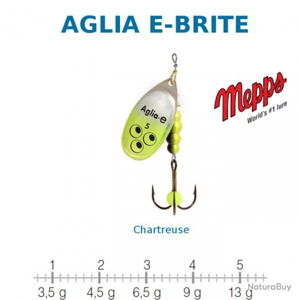 AGLIA E-BRITE MEPPS 3 / 6.5 g Argent Chartreuse