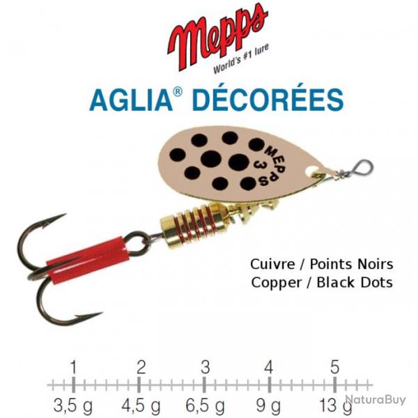 AGLIA DECOREES MEPPS 1 / 3.5 g Cuivre/Points Noirs