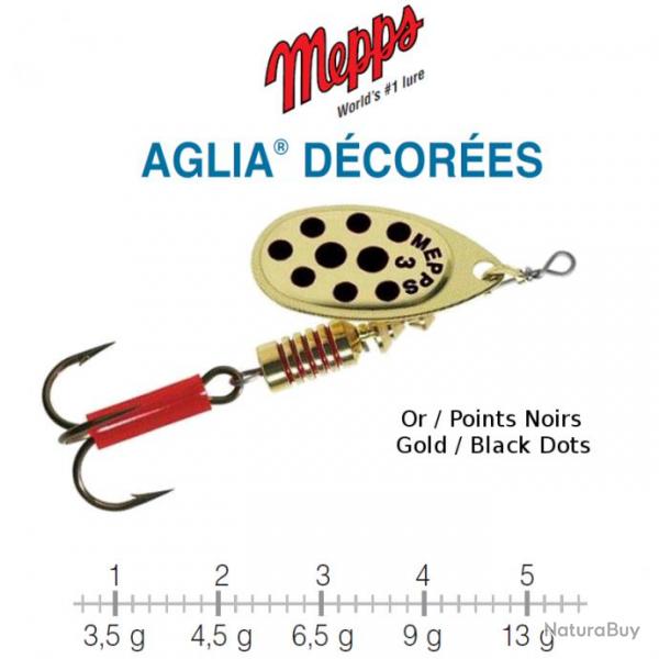 AGLIA DECOREES MEPPS 1 / 3.5 g Or/Points Noirs