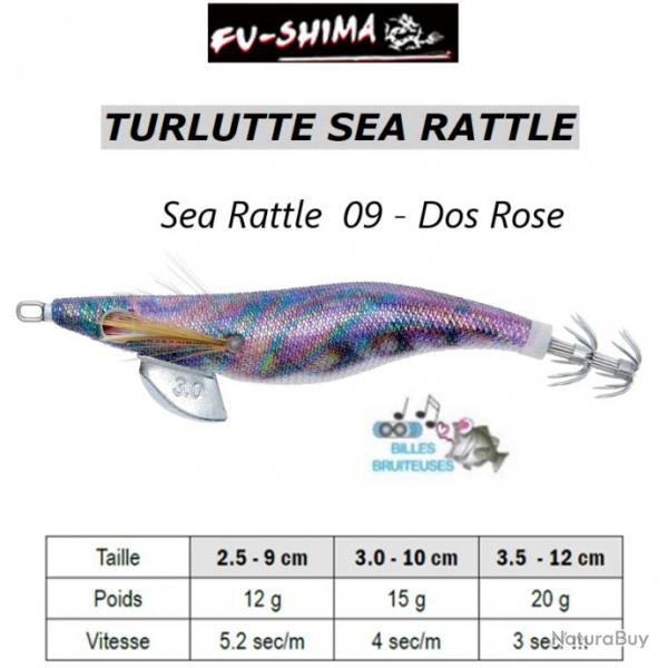 TURLUTTE SEA-RATTLE FU-SHIMA Dos Rose 3.0 - 10 cm