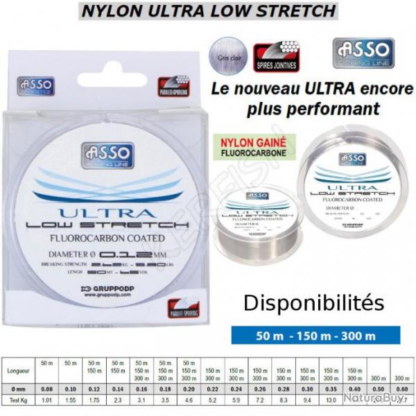 NYLON ULTRA LOW STRETCH ASSO 0.16 mm 150 m