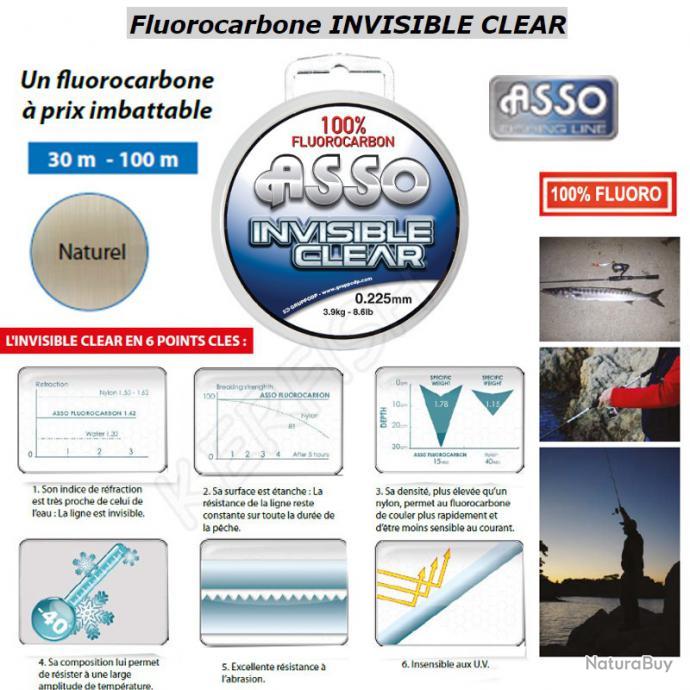 FLUOROCARBONE ASSO INVISIBLE CLEAR - 100M