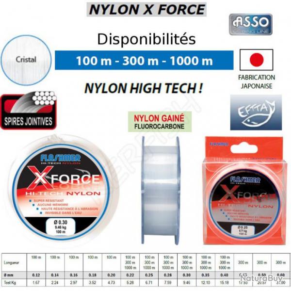 NYLON X-FORCE FLASHMER 0.22 mm 100 m