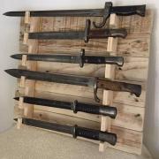 Présentoir 8 gros couteaux oblique à poser en bois - création