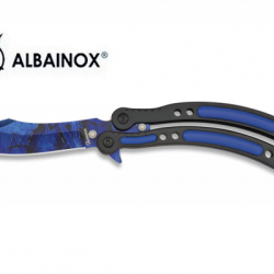 Couteau PAPILLON Tactique mpression Colorful Bleu  lame de 9.2 cm