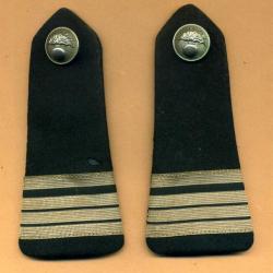 Epaulettes noires, galons de Commandant  (blancs)