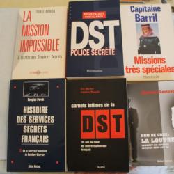 Lot 6 ouvrages DST, services secrets, missions spéciales,...