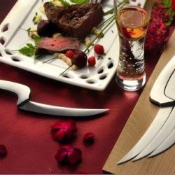 Coffret Meeting Deglon 4 couteaux à steak socle chêne