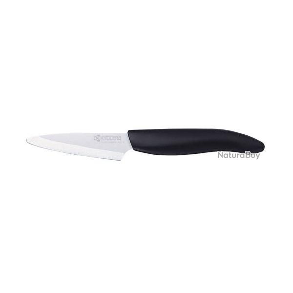 Couteau d'office 7,5 cm - lame cramique blanche - manche noir Kyocera