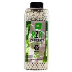  Billes Airsoft 6mm RZR 0.25g BIO bouteille 3300 bbs