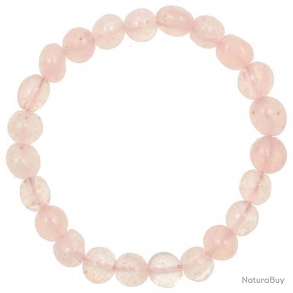 Bracelet en quartz rose - Perles pierres roules